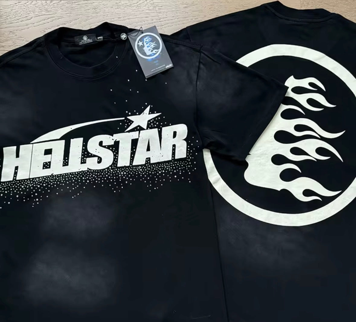 BLACK HELLSTAR VINTAGE T-SHIRTS