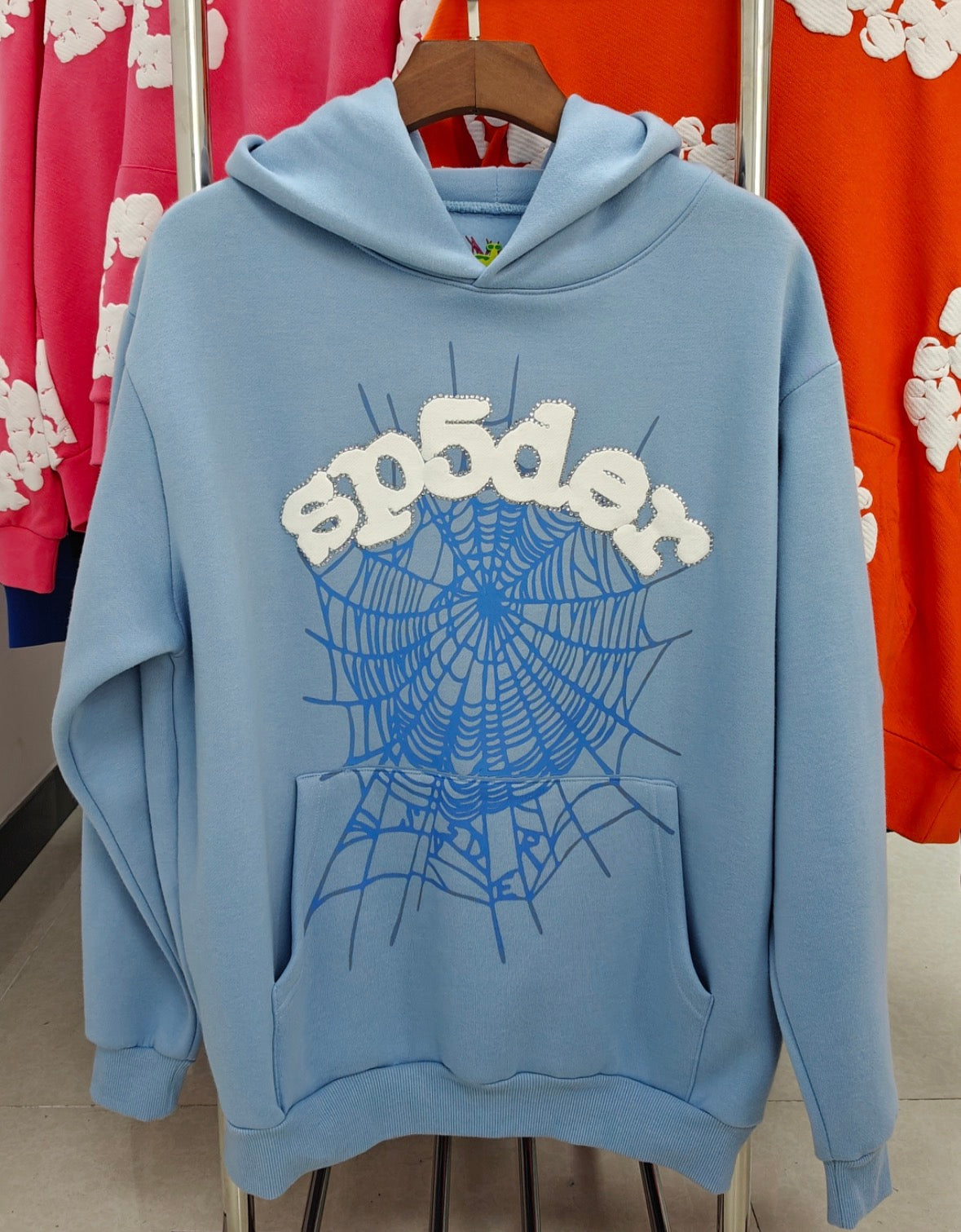 BLUE HEAVYWEIGHT SP5DER HOODIE