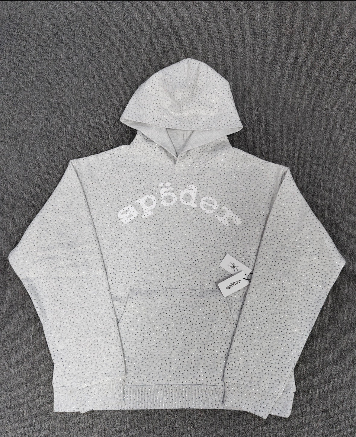 LIGHT GREY SP5DER HOODIE
