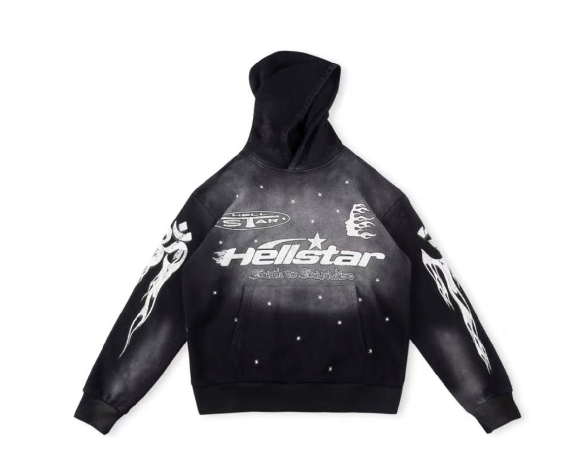 BLACK VINTAGE HELLSTAR HOODIE