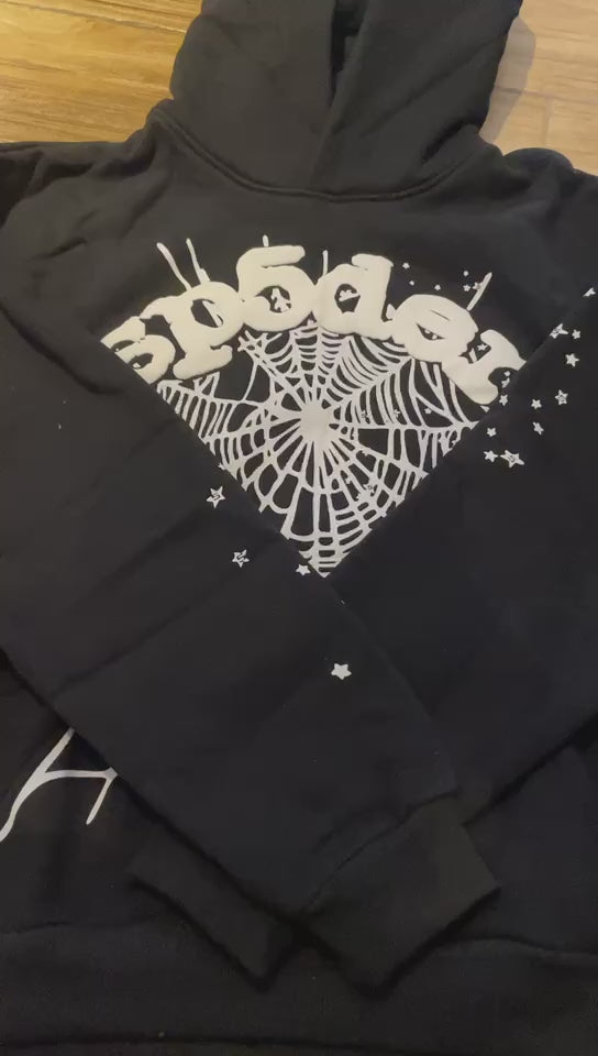 BLACK SP5DER HOODIE